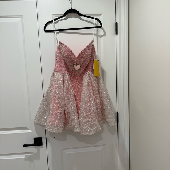 Portia and Scarlett Dresses & Skirts - Portia and Scarlett Pink and Silver Glitter Dress